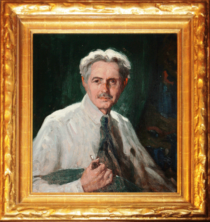 Henry Hubbell Salem's "Portrait of Charles Reiffel,†circa 1915, conveys the intensity and vigor of one of the leading Silvermine artists who later made a name for himself as a California painter. This was the outstanding portrait displayed in the Borglum studio exhibition. Private collection. ⁓teven May photo