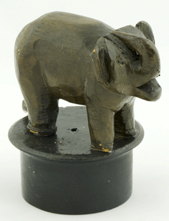 Pierce's artistic output ranged from the profound to the prosaic. In the latter category were small whittled animals, like "The Little Elephant,†circa 1923, which he gave to friends and children.