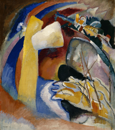 Wassily Kandinsky, "Study for Painting with White Form,†1913, oil on canvas, 39¼ by 34¾  inches. Gift of Mrs Ferdinand Moeller, Detroit Institute of Arts, 57.234. ©2012 Artists Rights Society (ARS), New York / ADAGP, Paris.