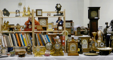 About 400 tables were set up in the Mart Room for the buying and selling of watches and clocks.