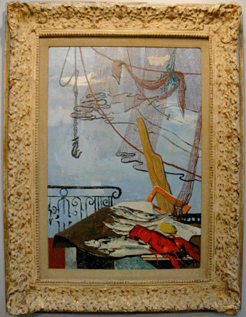 The art of French artist Jean de Botton (1895‱978) was on offer at Tradewinds Fine Art, Narragansett, R.I., including this 1946 work, "Filets et poissons†(Nets & Fish), a 20-by-29-inch painting with an Art Association of Newport label on the back.