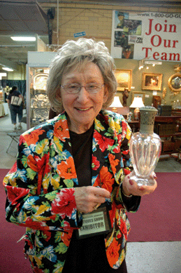 Some might mistake this Lalique item for an oil lamp, seeing its wick and burner, said Bernice Conn, Voorhees, N.J. It is really a perfume lamp, circa 1920s, she explained.