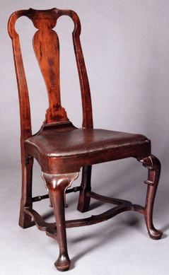 Lot 111, the first of the various owners part of the auction, was a Queen Anne carved walnut side chair, Boston, circa 1730‱750, old refinish, which sold for just over twice the high estimate, bringing $31,200.