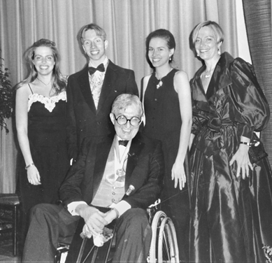 The Garrett family at the Du Pont Award ceremony, from left, Abigail, Nathaniel, Maria and Betsy.