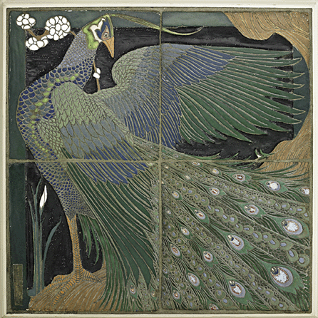 The Frederick Hurten Rhead University City Peacock tile sold for a record $637,500 to Two Red Roses Foundation of Palm Harbor, Fla., a nonprofit educational institution dedicated to the acquisition, restoration and public exhibition of important examples of decorative and fine art from the American Arts and Crafts Movement.   