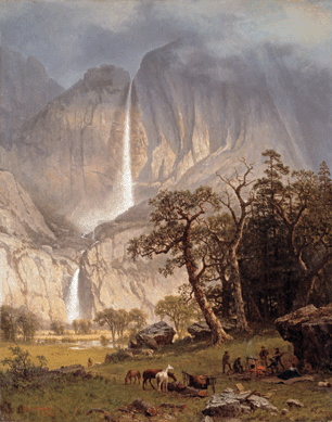 Albert Bierstadt's grand 1864 "Cho-looke, the Yosemite Fall†is from the Timken Museum of Art collection and the subject is the Western frontier.