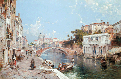 Franz Richard Unterberger's masterful work "Canal in Venice†sold to an English dealer for $180,000.