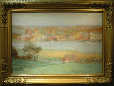 Leonard Ochtman's (1854‱934) "Mianus River, Cos Cob, CT,†1897, an oil on canvas measuring 24 by 36 inches, was on offer at The Cooley Gallery, Old Lyme, Conn.