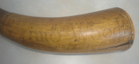 The Fort Ticonderoga powder horn from American colonist and soldier Timothy Woodin was the top lot, leaving the warehouse gallery but remaining in Connecticut at $8,740.