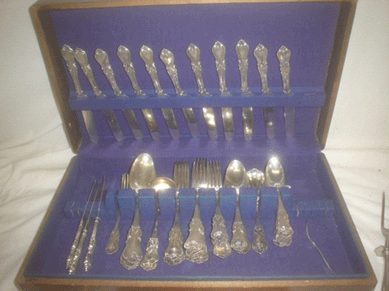 A flatware set from the Caldwell family commanded $2,990.