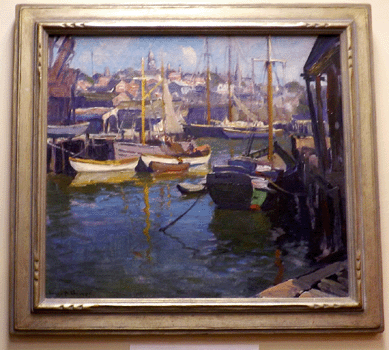 Emile Gruppe's vibrant oil on canvas "Gloucester Harbor†sold for $9,945.