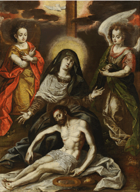 Melchor Pérez Holguín (Bolivian,  circa 1665‱724), "Pietà,†circa 1720, oil on canvas, 42 15/16 by 30 5/16 inches; promised gift of the Roberta and Richard Huber Collection.