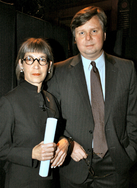 Presenters Elle Shushan, Winter Antiques Show exhibitor, and Robert A. Leath, chief curator and vice president, collections and research, Museum of Early Southern Decorative Arts, Winston-Salem, N.C.