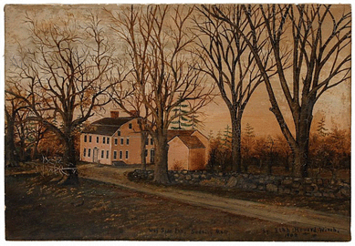 A primitive oil on canvas view of the Wayside Inn in Sudbury, Mass., was signed by Elnora Howard Winch and dated 1902. It sold for $3,510.