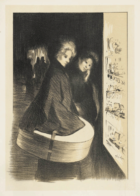 Théophile Alexandre Steinlen (French, b Switzerland, 1859‱923), "The Shop Window,†plate from Les Maîtres de l'affiche, 1898, color lithograph on paper, sheet: 15½ by 11¼ inches. Sterling and Francine Clark Art Institute Library, Williamstown, Mass.