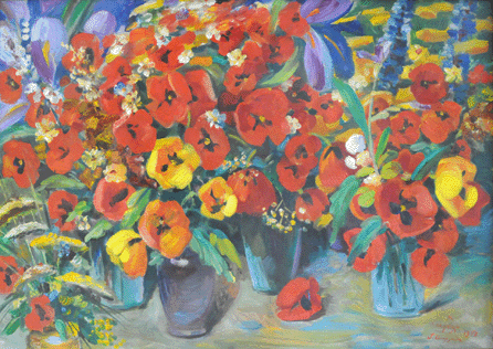 The top lot of the auction was "Poppies,†an oil by Armenian artist Martiros Saryan. Executed in 1958, it realized $140,300, selling to a collector of Armenian art in California.