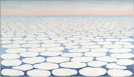 Georgia O'Keeffe, "Sky Above Clouds III,†1963, oil on canvas, 48 by 84 inches. Private collection, Dallas. †Brad Flowers photo ©Georgia O'Keeffe Museum
