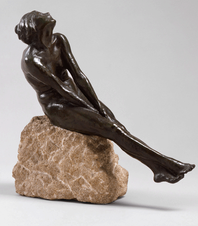 Another Rodin fan, Jo Davidson, was part of Modernist circles in Paris before the Armory Show, in which he displayed this bronze, "Seated Female,†1913. It was praised by critic Frank Jewett Mather as an "adroit and charming sculpture.†The Angerman Collection