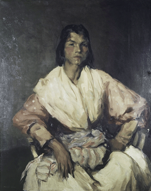 Robert Henri, the charismatic leader of the Ashcan School, earned praise for his vigorously painted "The Spanish Gypsy,†1912. One critic wrote that it "glows with smoldering color.†Metropolitan Museum of Art