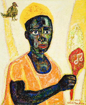 Beauford Delaney, "Portrait of Charlie Parker,†1968, oil on canvas,  28¾ by 23½ inches. Courtesy of Michael Rosenfeld Gallery, New York.