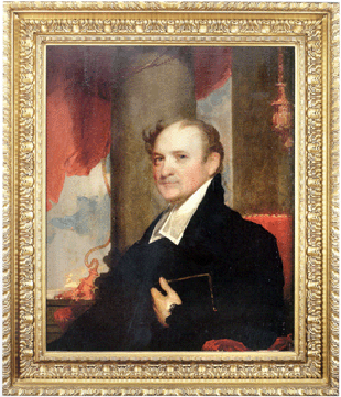 Gilbert Stuart’s 1816 portrait of the Reverend John Thornton Kirkland, the early Nineteenth Century Harvard president after whom the residential college Kirkland House is named, ignited bidding late in the day on Saturday. Exhibited over the years at both the Museum of Fine Arts, Boston and the Boston Atheneum, the painting sold in the room for $182,000 against its $40/60,000 estimate.