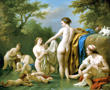 Louis Jean Francois Lagrenée’s (1725–1805), “Venus Bath-ing,” 1776, set off a bidding battle among the international dealers. It sold for $187,000, which the auction house believed to be a record price for a painting by Lagrenée on the international market.