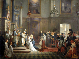 Among the Nineteenth Century paintings, a signed church service scene by Edouard Henri Théophile Pingret (1788–1875) dated 1822 realized $102,000.