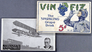 The pair of Vin Fiz advertising postcards sold for $3,000.