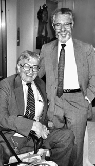 Robert Sack with his friend Wendell Garrett, at one of the gala openings at Israel Sack.