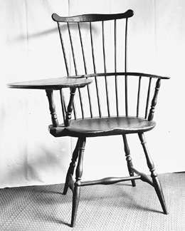 General Ward's Windsor writing chair, late Eighteenth Century. 