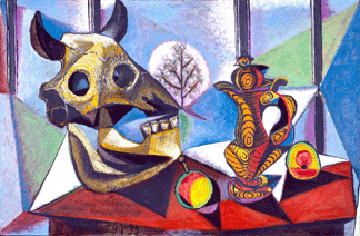 Pablo Picasso, "Bull Skull, Fruit, Pitcher,” 1939, oil on canvas, The Cleveland Museum of Art Leonard C. Hanna, Jr Fund ©2006 Estate of Pablo Picasso/Artists Rights Society.