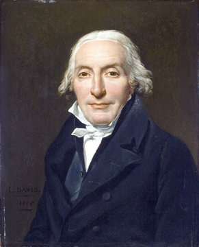 Jacques-Louis David, "Portrait of Jean-Pierre Delahaye,” 1815, oil on panel, 30 ¾ by 26 5/16  inches framed. Gift of the Ahmanson Foundation. Los Angeles County Museum of Art.