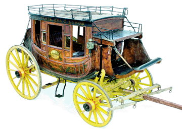 Authentic Wild West stagecoach, 22 feet in length and in all original condition, possibly dating back to the 1830s, sold for $94,400.