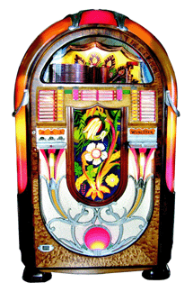 This vintage Wurlitzer jukebox, model #850A, the very rare Tulip model, in all original condition made $38,500.