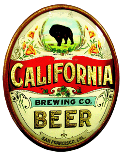A California Brewing Company reverse glass sign (common name: the California Bear) brought $25,960.