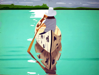 Alex Katz, "Good Afternoon 2,” 1974, oil on linen. Private collection. Art ©Alex Katz/ Licensed by VAGA, New York City.