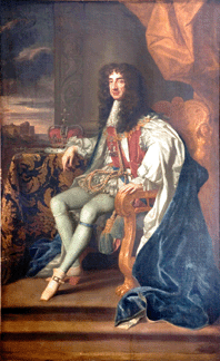 Sir Peter Lely (1618‱689), "King Charles II,†circa 1675, oil on canvas; 91½ by 56¾ inches. Collection of the Duke of Grafton.