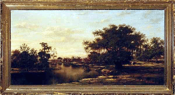 William Henry Buck's (New Orleans, 1840‱888) "Along the Bayou†oil attained $234,750.