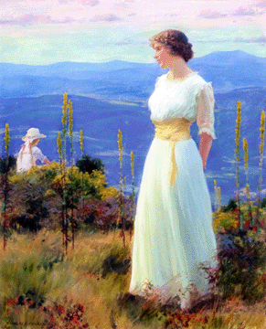 The sale's top lot, featured on the cover of the auction catalog, "Far Away Thoughts†by Charles Courtney Curran, attained $136,800. Curran was also represented in the sale with "May Breeze,†which brought $48,000. An unnamed dealer bought both paintings, which came from the same private collection in New Jersey.