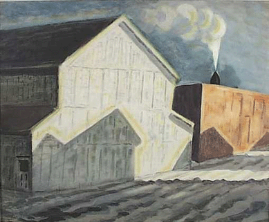 The "Noon Whistle in January,†1920, documented a big deal for many folks in Salem, but particularly for Burchfield, who rushed home to work on his art at lunch time. He did some of his best work while employed full time across town. Columbus Museum of Art, gift of the Charles E. Burchfield Foundation.