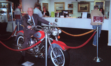 "It was showmanship,†Sanford says of his getting on a Harley-Davidson motorcycle that was on view in the auction center's front office before it was sold in September of this year.