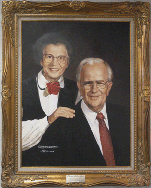 This oil portrait of Sanford Alderfer and his wife, Evelyn, hangs in pride of place in the lobby of the Alderfer Auction Center and was painted by Ellen Qiongzhao of Goddess Art & Antique Gallery in Philadelphia. The artist befriended Evelyn through visits to the auction center and donated the painting in September in memory of Evelyn, who died in March of this year. Evelyn and Sanford were married in 1945.