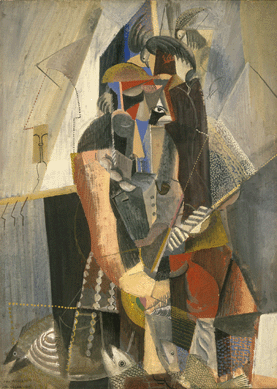 A tailor's son who was born in Russia and grew up in New York City, Max Weber absorbed influences of Cubism, Fauvism and Primitivism during sojourns in Europe that he applied to fragmented, cubo-futuristic cityscapes of a dynamic Big Apple. As art historian Percy North observes of "The Fisherman,†1919, "Fish leap at the fisherman's feet as he stares into space, impassively holding his rod and smoking his pipe, while seagulls perched on his head intimate the flight of his imagination.†Shein collection.