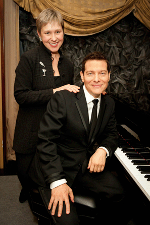 Amber Edwards, the producer, director and editor of the PBS series Michael Feinstein's American Songbook, with Michael Feinstein. ⁐hoto courtesy Marc Bryan-Brown