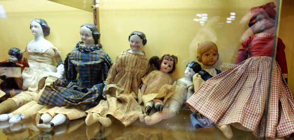 A small portion of the early dolls in the sale.