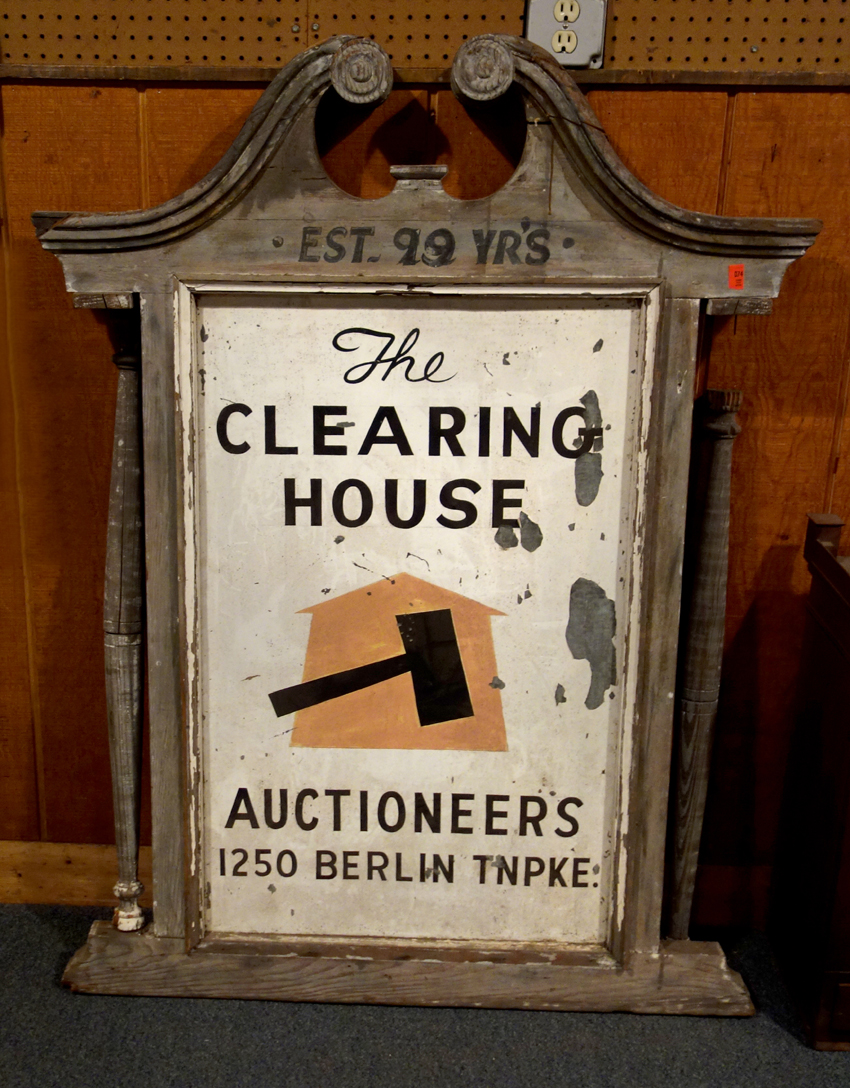 One of the early Clearing House trade signs went to a local lady for $ 207.
