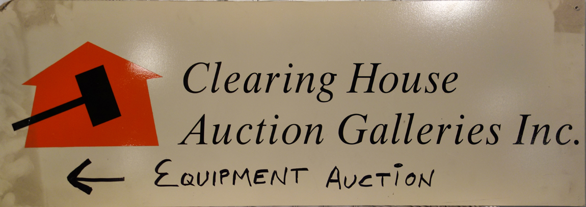 One of the signs directing people to the different areas of the auction.