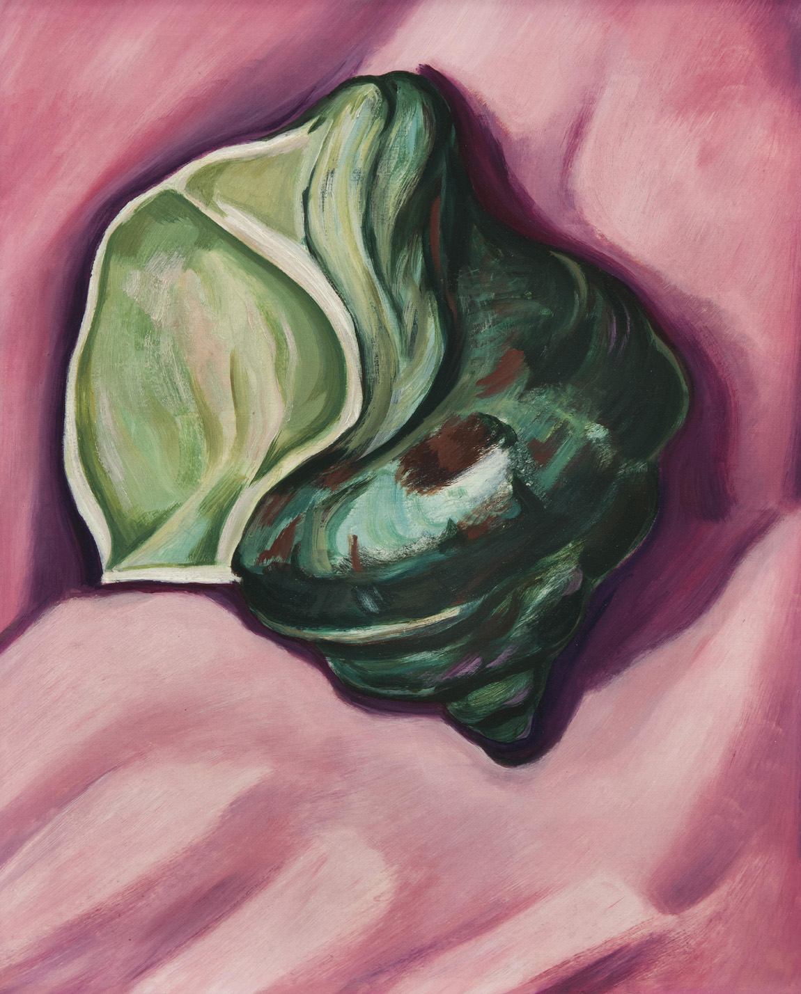 Jonathan Boos, New York City, displayed this 1929 oil painting by Marsden Hartley, “The Seashell.” Image courtesy of the gallery.