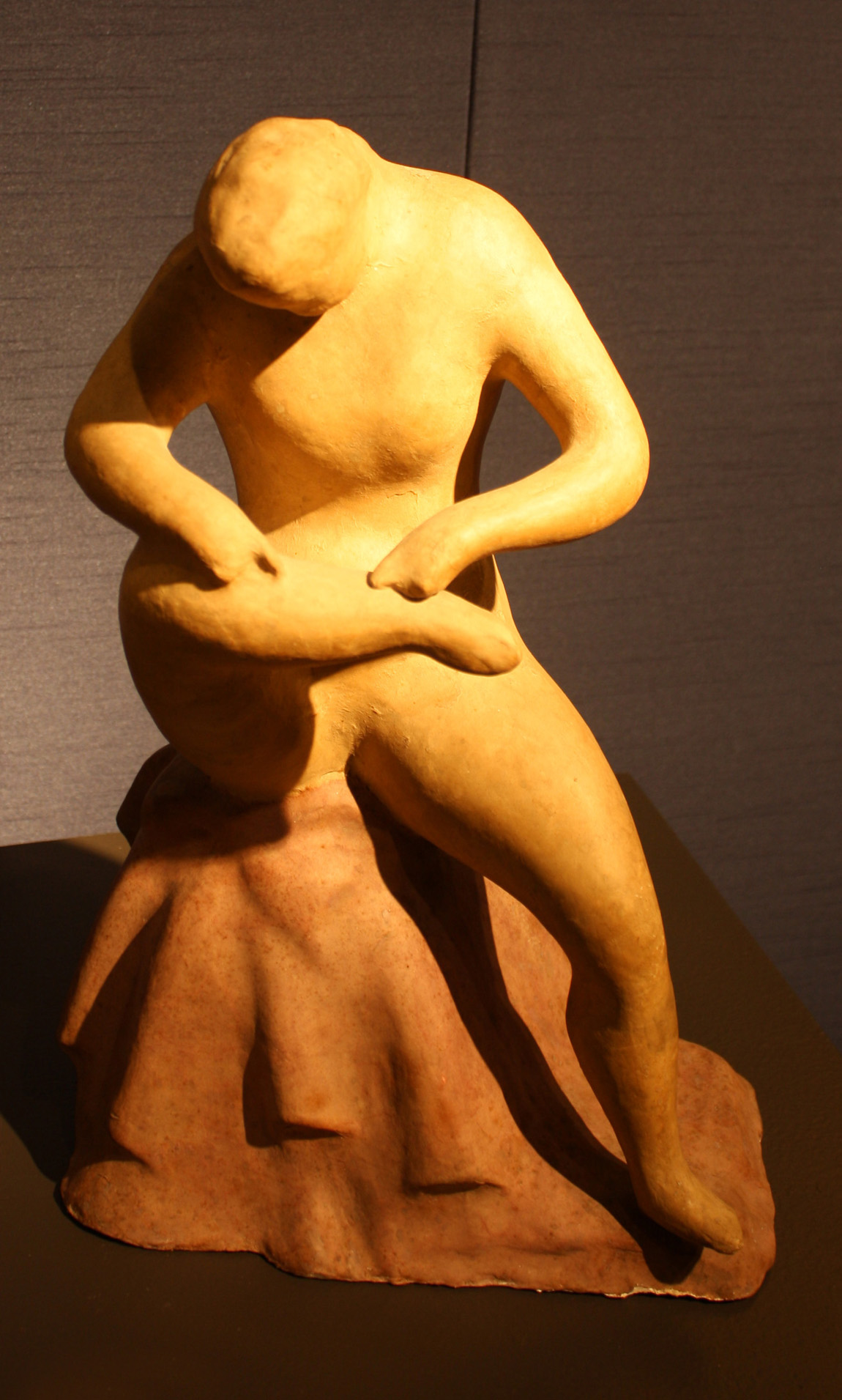 Tom Vieilleux Gallery, Portland, Maine, showed Elie Nadleman’s painted plaster “Seated Figure.”