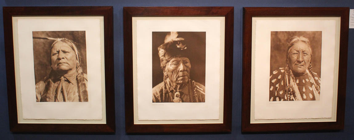 This trio of photogravures from Edward S. Curtis’s (1868-1952) “North American Indian Portfolio XIX,” 1927, featured, from left, “Walter Ross-Wichita,” “Dog Woman-Cheyenne” and “Left-Handed-Comanche.” Arader Galleries, Philadelphia